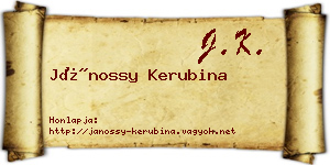 Jánossy Kerubina névjegykártya